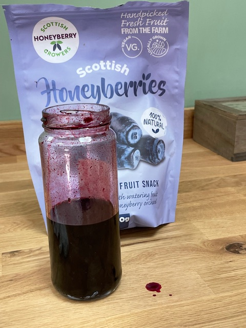 Scottish honeyberry tincture jar