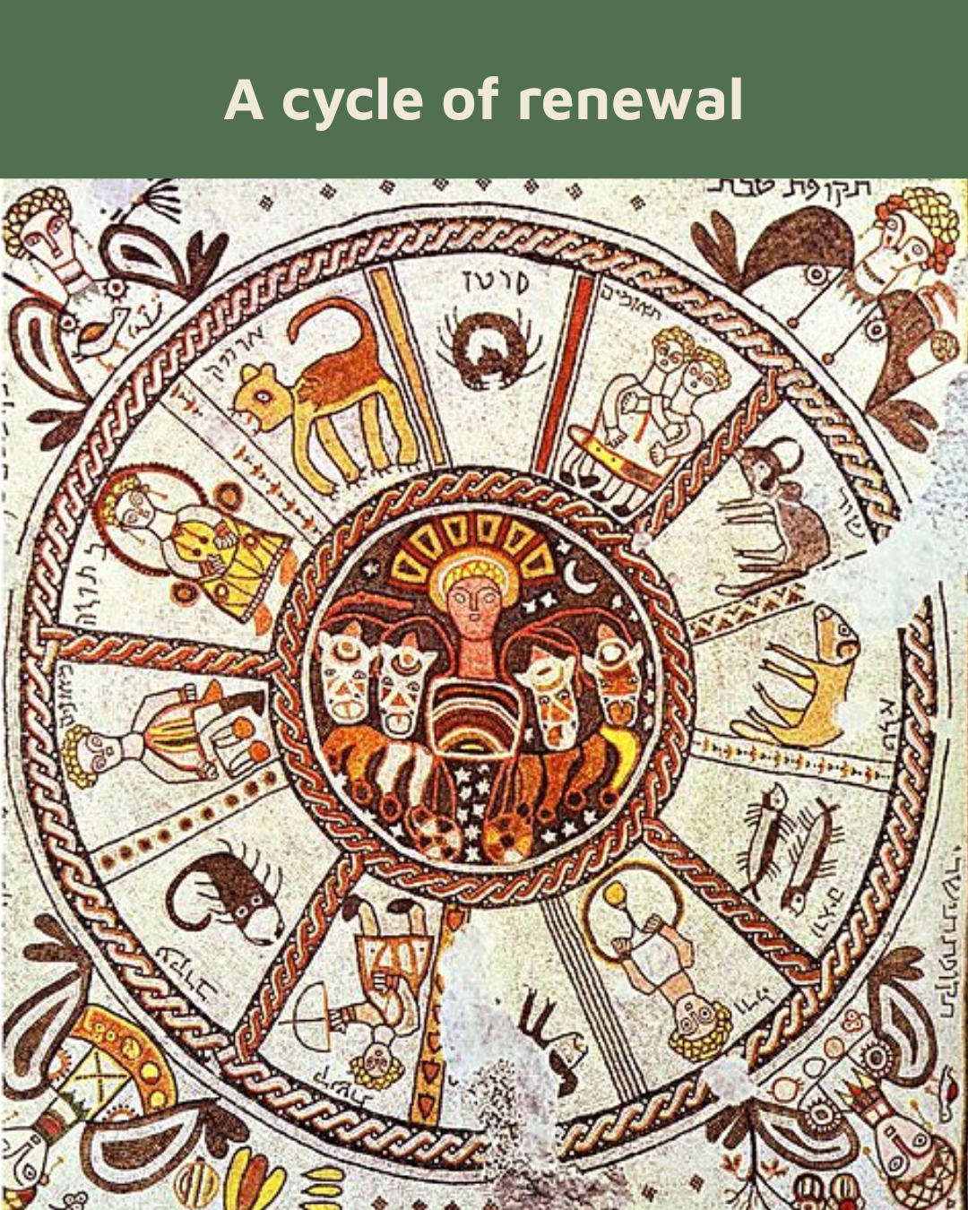 Image of mosaic showing the wheel of the zodiac